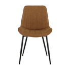 Scaun, piele ecologică maro camel/negru, HAZAL Kondela