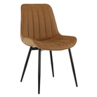Scaun, piele ecologică maro camel/negru, HAZAL Kondela