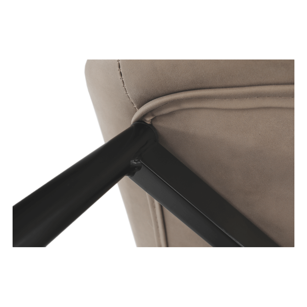 Scaun TISNO, gri maroniu taupe/negru, piele ecologică/metal, 49x57x85 cm Kondela
