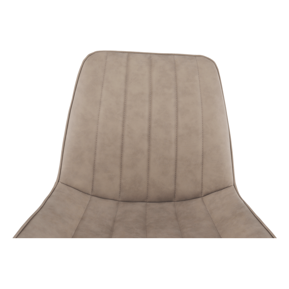 Scaun TISNO, piele ecologică gri maroniu taupe/negru Kondela
