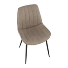 Scaun TISNO, piele ecologică gri maroniu taupe/negru Kondela