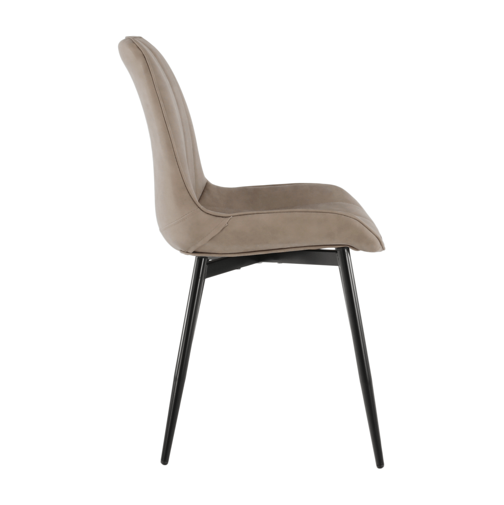 Scaun TISNO, gri maroniu taupe/negru, piele ecologică/metal, 49x57x85 cm Kondela