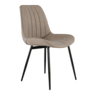 Scaun TISNO, piele ecologică gri maroniu taupe/negru Kondela