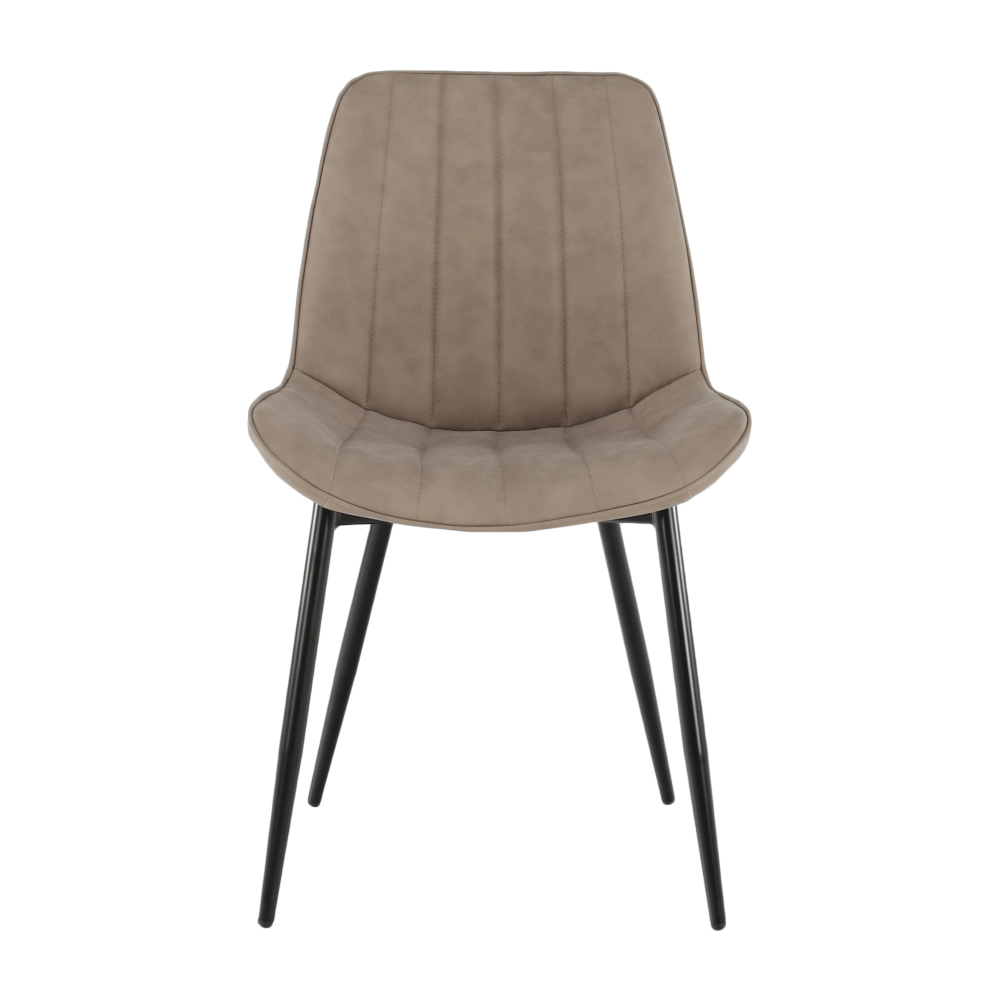 Scaun TISNO, gri maroniu taupe/negru, piele ecologică/metal, 49x57x85 cm Kondela