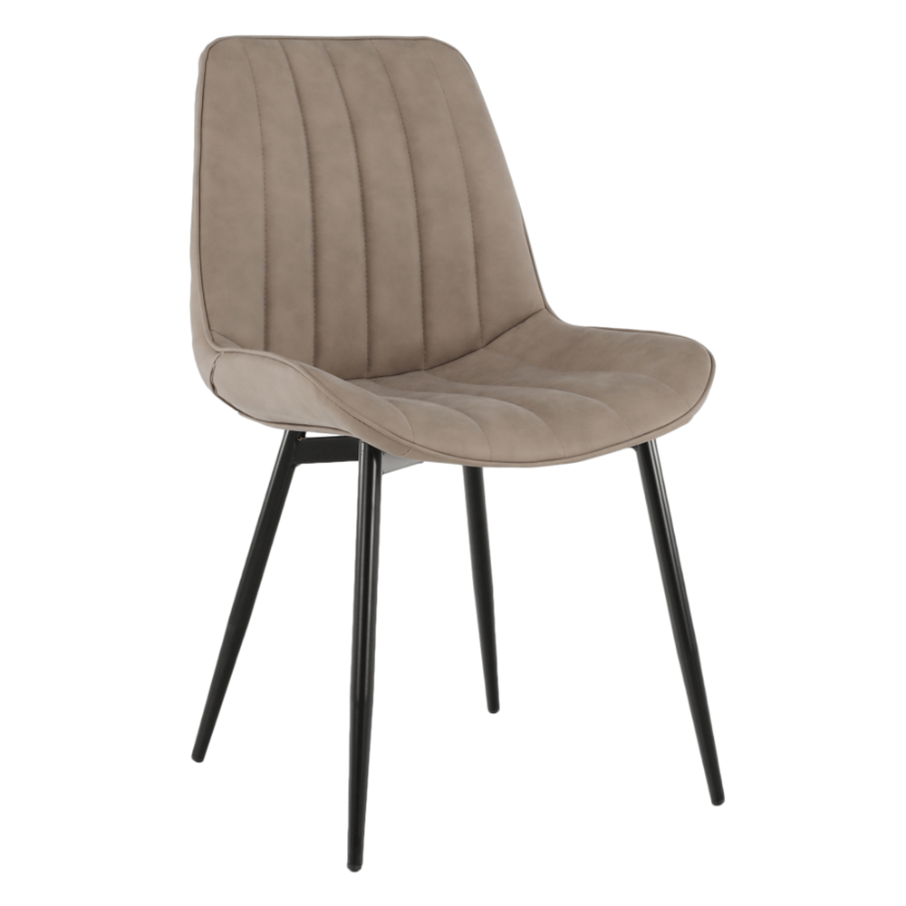 Scaun TISNO, piele ecologică gri maroniu taupe/negru Kondela