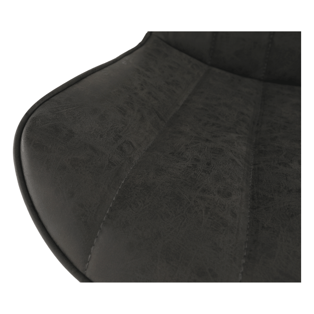 Scaun TISNO, piele ecologică gri închis/negru, piele ecologică/metal, 49x57x85 cm Kondela