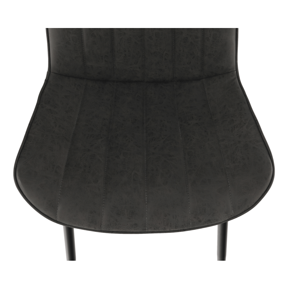 Scaun TISNO, piele ecologică gri închis/negru, piele ecologică/metal, 49x57x85 cm Kondela