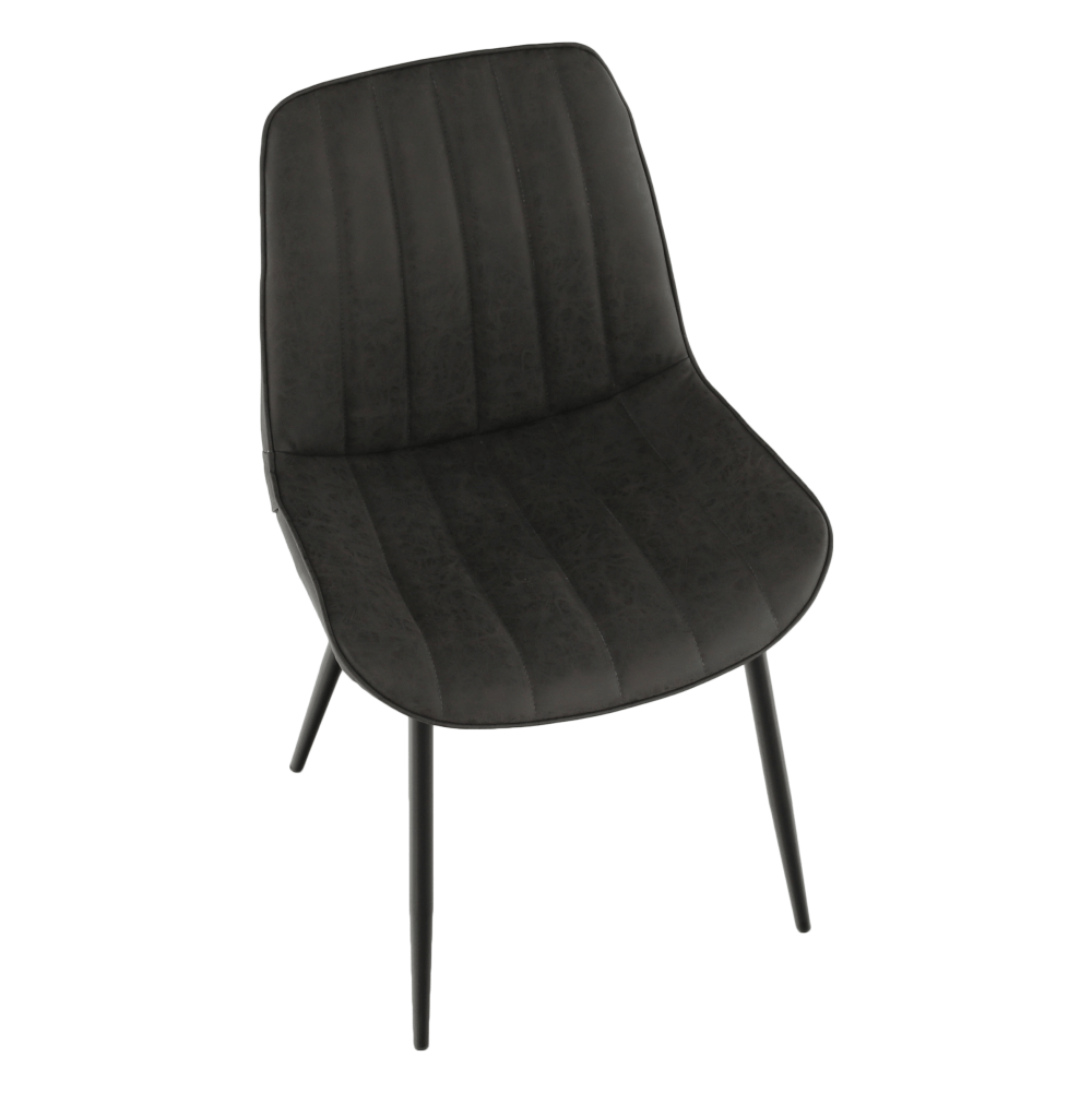 Scaun TISNO, piele ecologică gri închis/negru, piele ecologică/metal, 49x57x85 cm Kondela