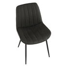 Scaun TISNO, piele ecologică gri închis/negru, piele ecologică/metal, 49x57x85 cm Kondela