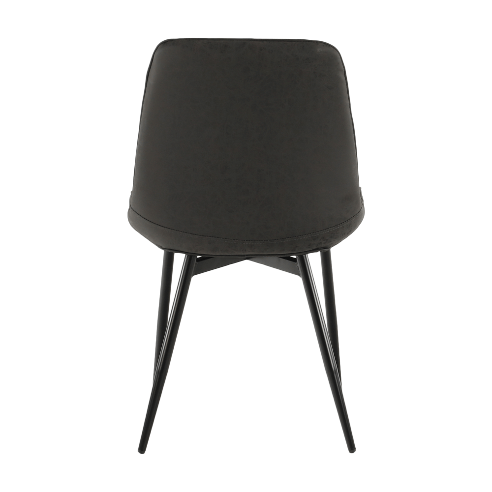 Scaun TISNO, piele ecologică gri închis/negru, piele ecologică/metal, 49x57x85 cm Kondela