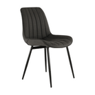 Scaun TISNO, piele ecologică gri închis/negru, piele ecologică/metal, 49x57x85 cm Kondela