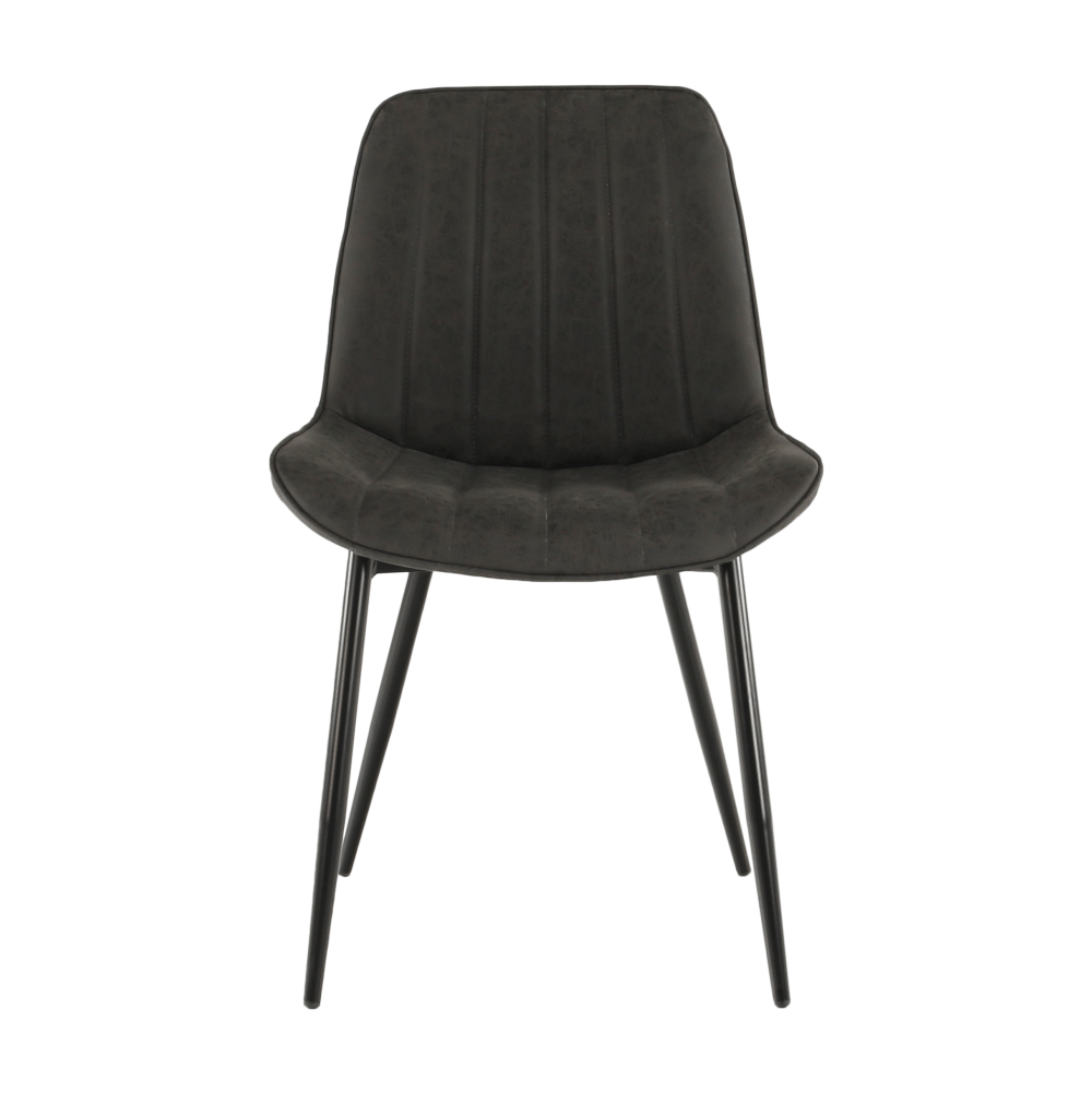 Scaun TISNO, piele ecologică gri închis/negru, piele ecologică/metal, 49x57x85 cm Kondela