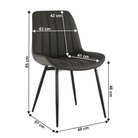 Scaun TISNO, piele ecologică gri închis/negru, piele ecologică/metal, 49x57x85 cm Kondela