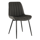 Scaun TISNO, piele ecologică gri închis/negru, piele ecologică/metal, 49x57x85 cm Kondela