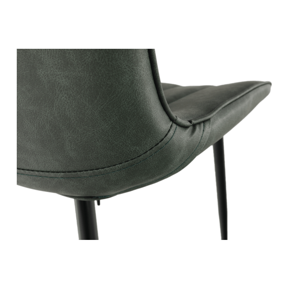Scaun TISNO, verde/negru, piele ecologică/metal, 49x57x85 cm Kondela