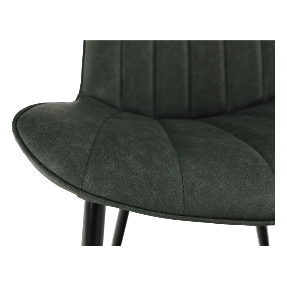 Scaun TISNO, verde/negru, piele ecologică/metal, 49x57x85 cm Kondela