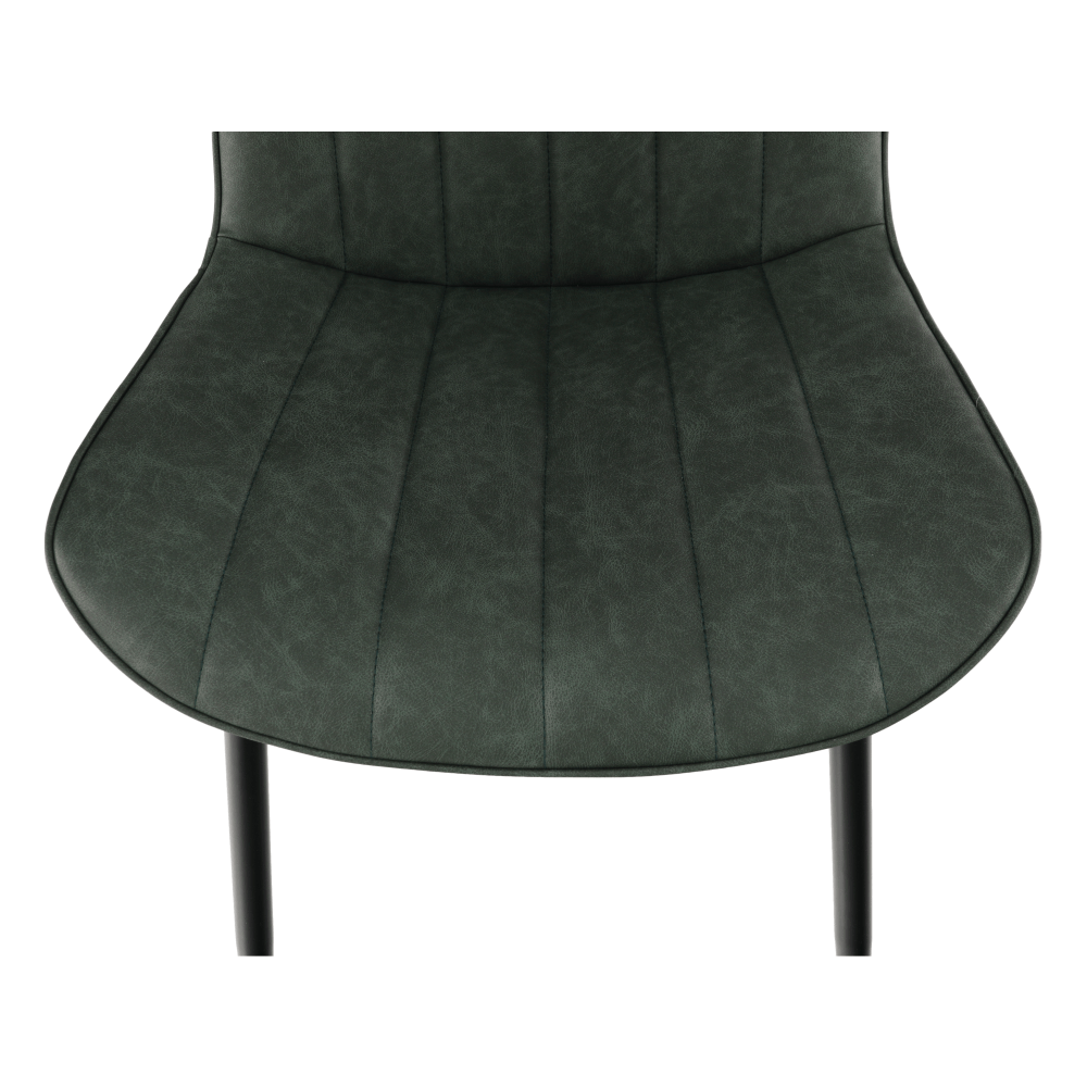 Scaun TISNO, verde/negru, piele ecologică/metal, 49x57x85 cm Kondela