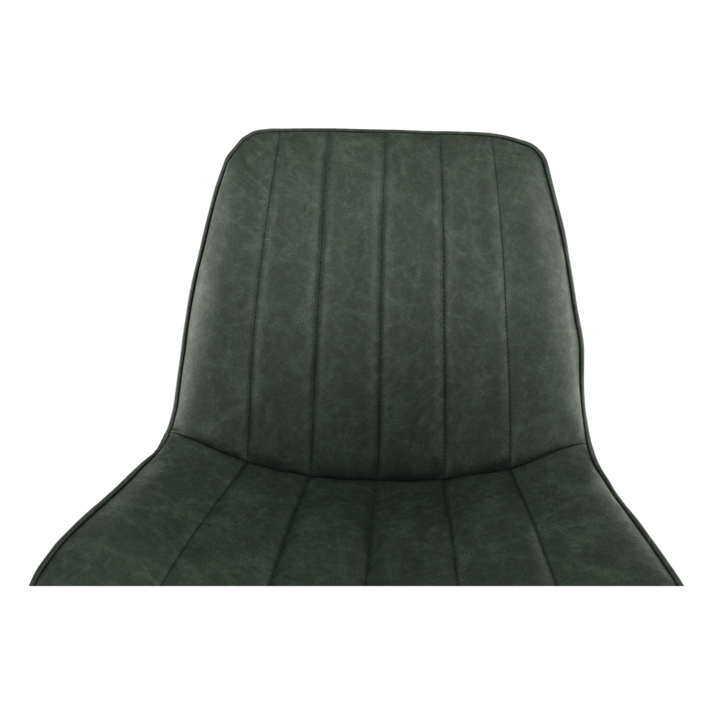Scaun TISNO, verde/negru, piele ecologică/metal, 49x57x85 cm Kondela