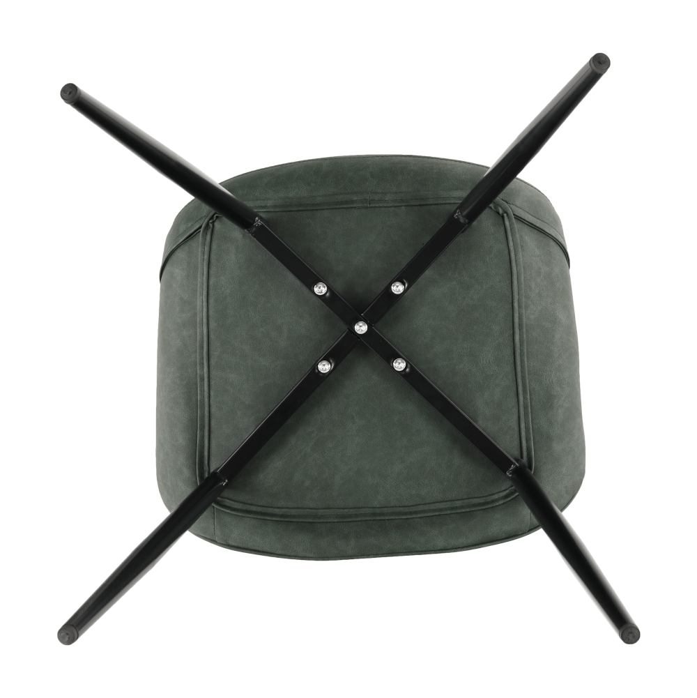 Scaun TISNO, verde/negru, piele ecologică/metal, 49x57x85 cm Kondela