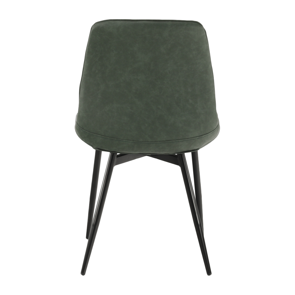 Scaun TISNO, verde/negru, piele ecologică/metal, 49x57x85 cm Kondela