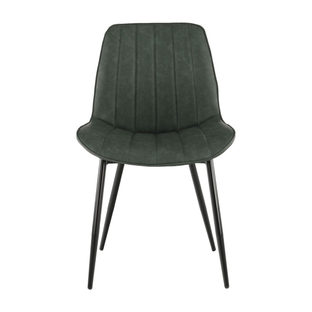Scaun TISNO, verde/negru, piele ecologică/metal, 49x57x85 cm Kondela