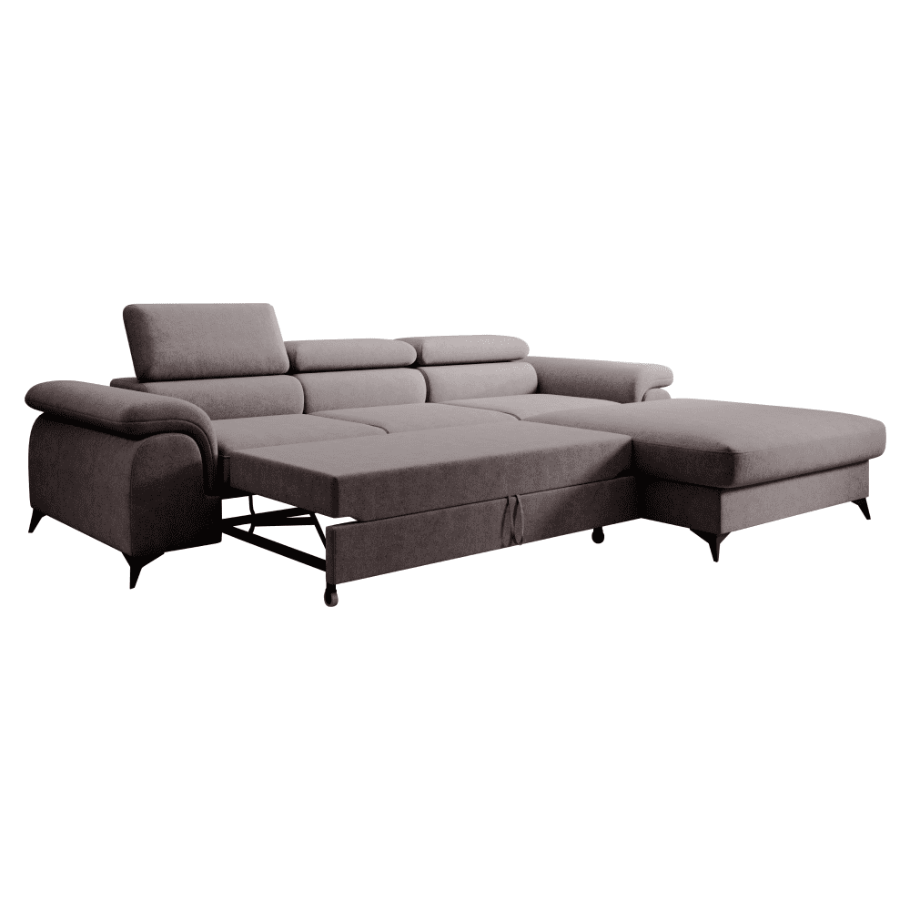 Set canapea extensibilă PIRAN, maro, pe dreapta, 275x205x75 cm Kondela