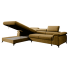 Set canapea extensibilă PIRAN, culoarea muștarului, pe stânga, 275x205x75 cm Kondela