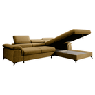 Set canapea extensibilă PIRAN, culoarea muștarului, pe dreapta, 275x205x75 cm Kondela