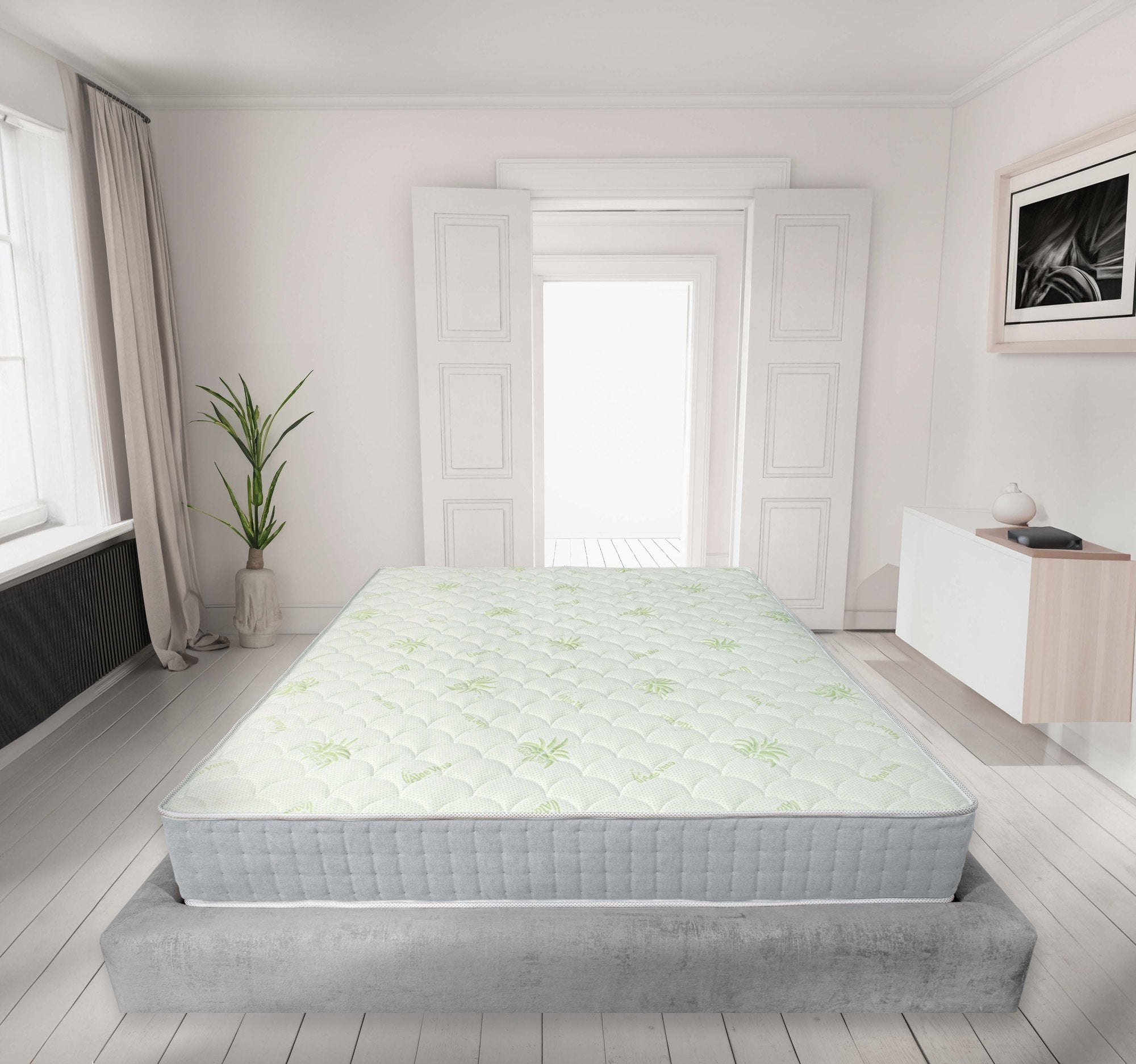 Saltea memory foam Ergonomic Memory, 3 straturi, husă detașabilă la alegere, 24 cm Aloe Vera Detașabilă Golden Dreams