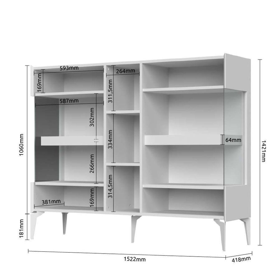 Set living cu fronturi din MDF vopsit – comodă TV și două vitrine Arboteca