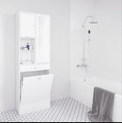 Dulap de baie 181 cm alb mat