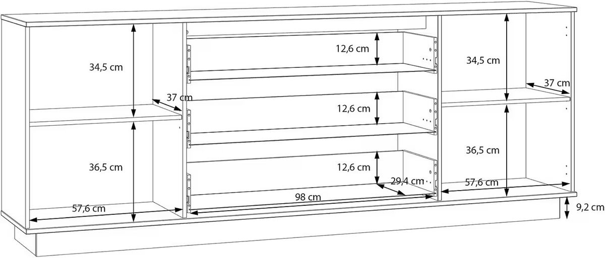 Comodă 224 cm – detaliu finisaj