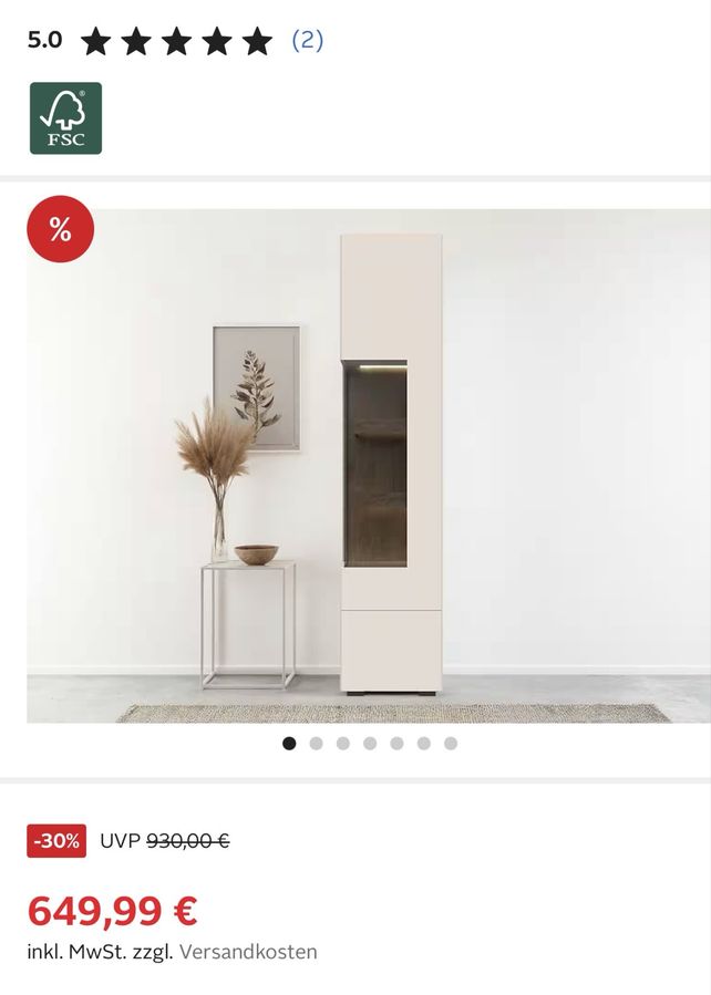 Set living cu fronturi din MDF vopsit – comodă TV și două vitrine Arboteca