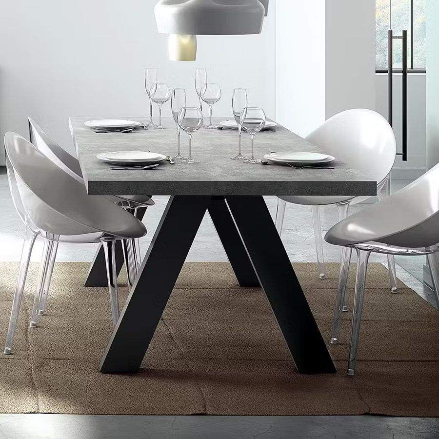 Masă 200 × 100 cm, gri antracit, MDF Arboteca