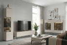 Set living cu fronturi din MDF vopsit – comodă TV și două vitrine Arboteca