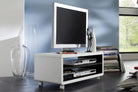 Comodă TV pe role 79 cm, MDF alb