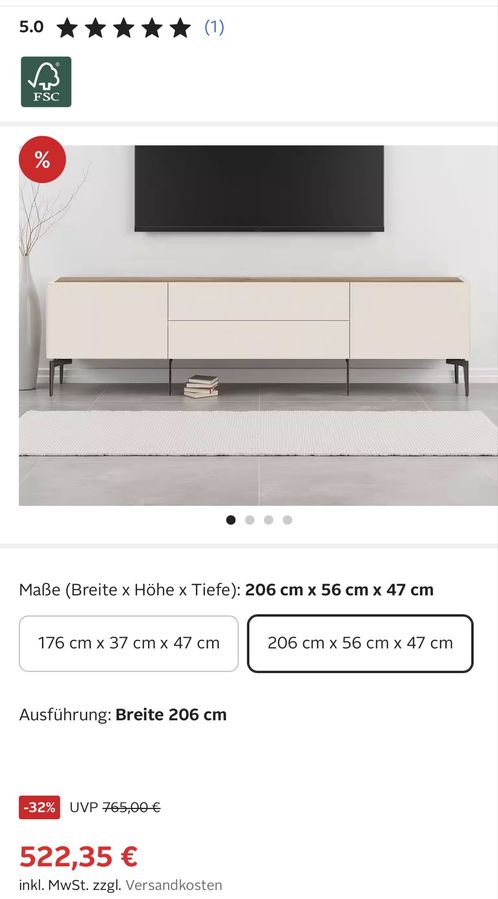 Set living cu fronturi din MDF vopsit – comodă TV și două vitrine Arboteca