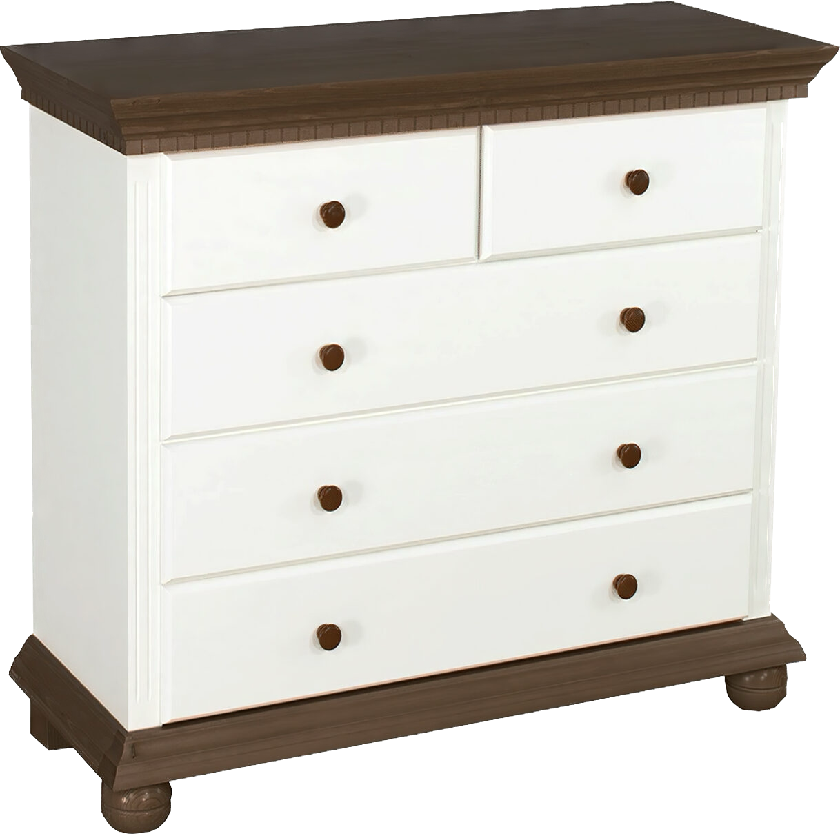 Dormitor din lemn masiv Bavaria Alb-Nuc Arboteca