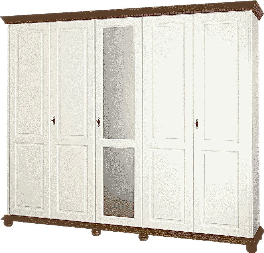 Dormitor din lemn masiv Bavaria Alb-Nuc Arboteca