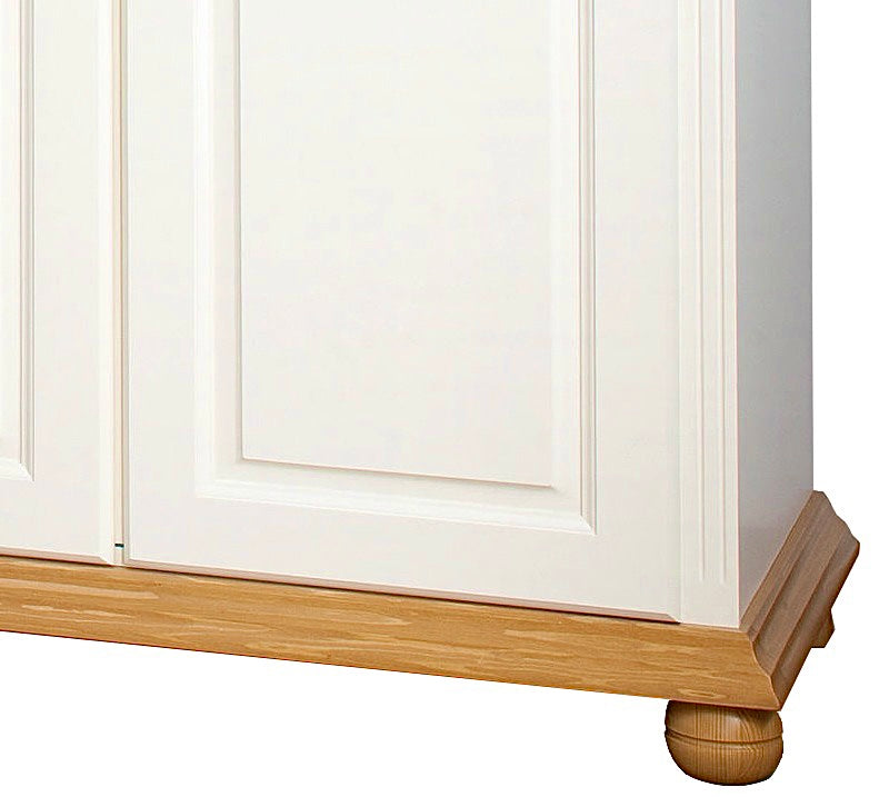 Dulap cu patru usi Bavaria din lemn masiv, Alb-Natur Arboteca