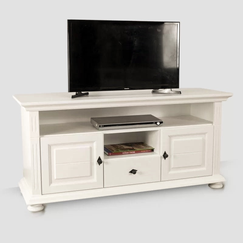 Comoda TV Amelie , Lemn masiv, 137x45x65cm, Alb Arboteca