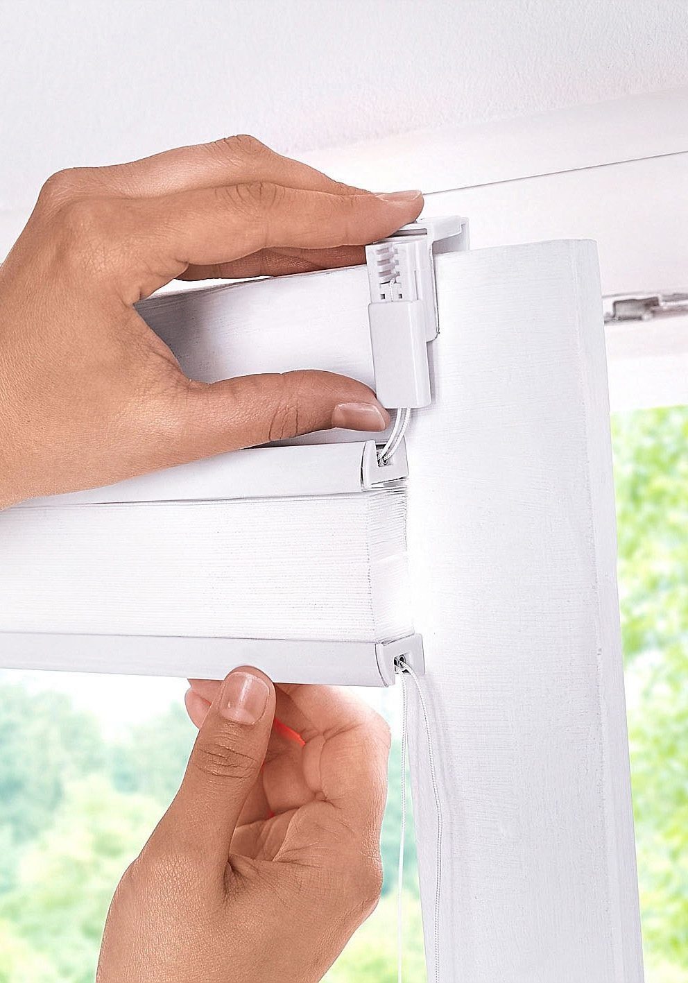 Jaluzea plisata Lahom, fara gaurire, Alb, 40 cm latime Arboteca