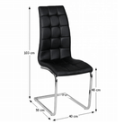 Scaun bucătărie SAUMUR, piele ecologică negru/crom, 40x58x103 cm Kondela
