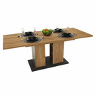 Masă dining, stejar craft auriu / grafit gri, 155-204x86 cm, FIDEL Kondela