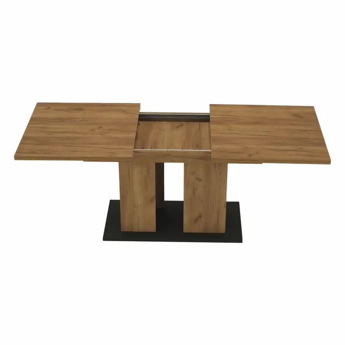 Masă dining PALMI, stejar craft auriu / grafit gri, 155-204x86 cm Kondela