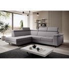 Canapea extensibilă POREC, gri deschis, pe stânga, 250x183x76 cm Kondela