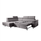 Canapea extensibilă POREC, gri deschis, pe stânga, 250x183x76 cm Kondela