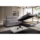 Canapea extensibilă POREC, gri deschis, pe dreapta, 250x183x76 cm Kondela