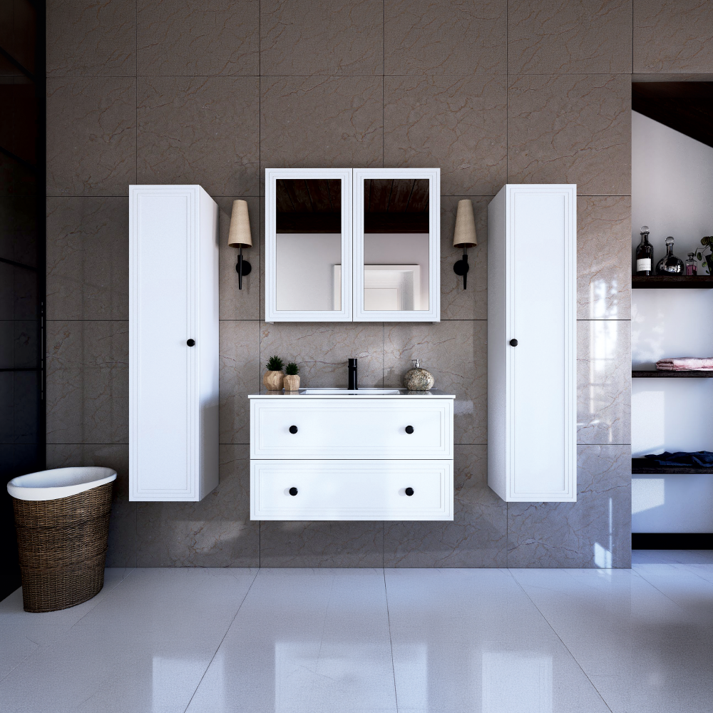 Dulăpior de pus sub chiuvetă VASTO 80, alb, 80x46x46 cm Kondela