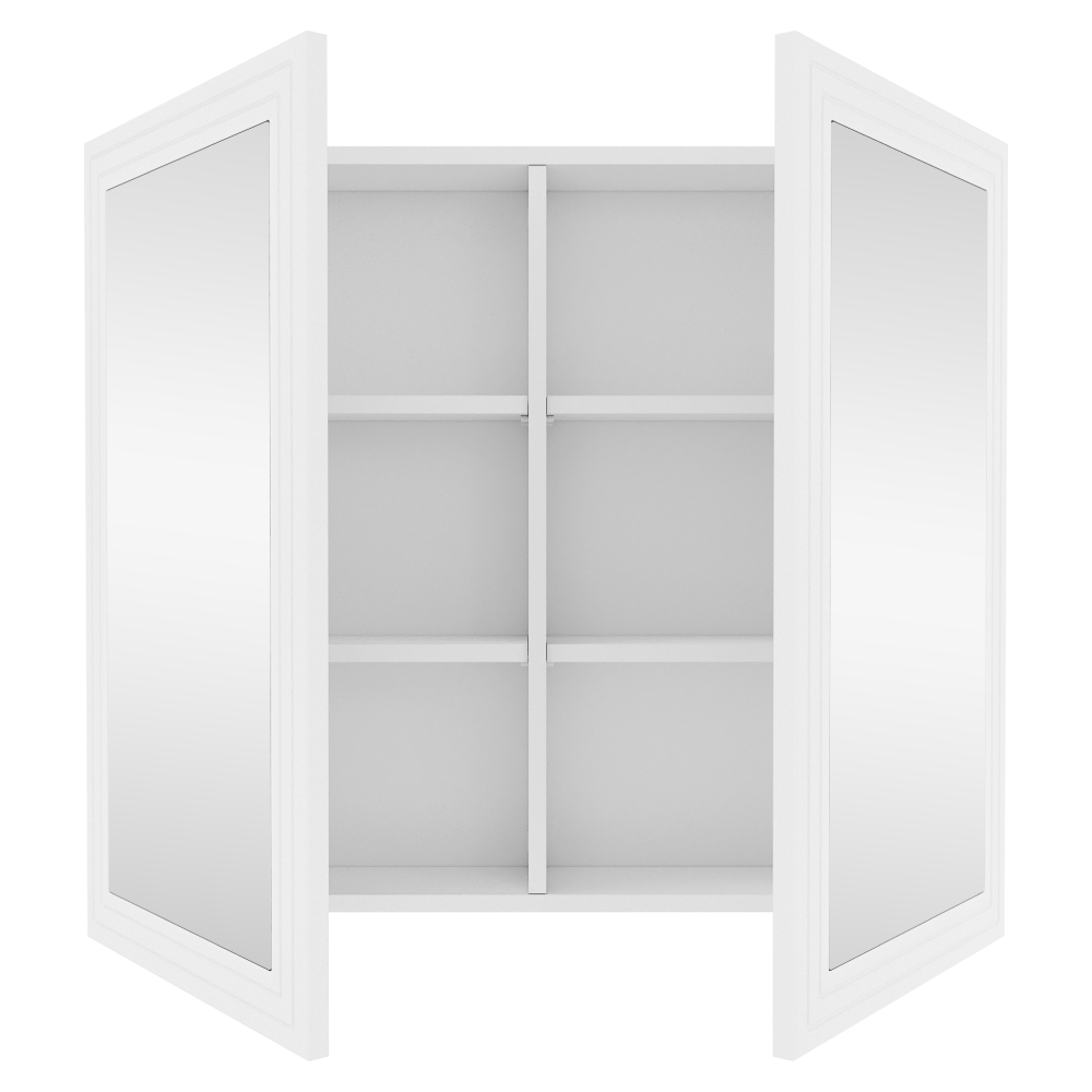 Dulăpior suspendat cu oglindă VASTO 80, alb, 80x15x70 cm Kondela